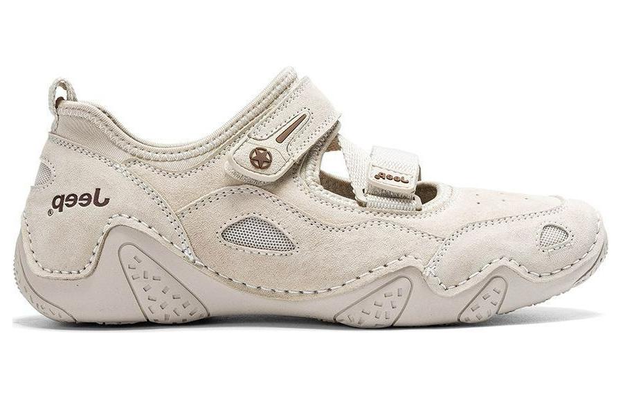 Jeep Mary Jane Abrasion Resistant Breathable Low Top Outdoor Shoes Women's Light Gray