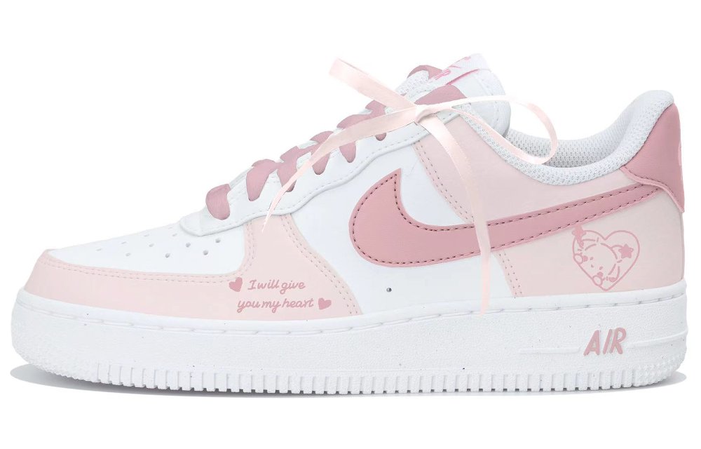Nike Air Force 1 Low Top Skateboard Shoes Women's White Pink
