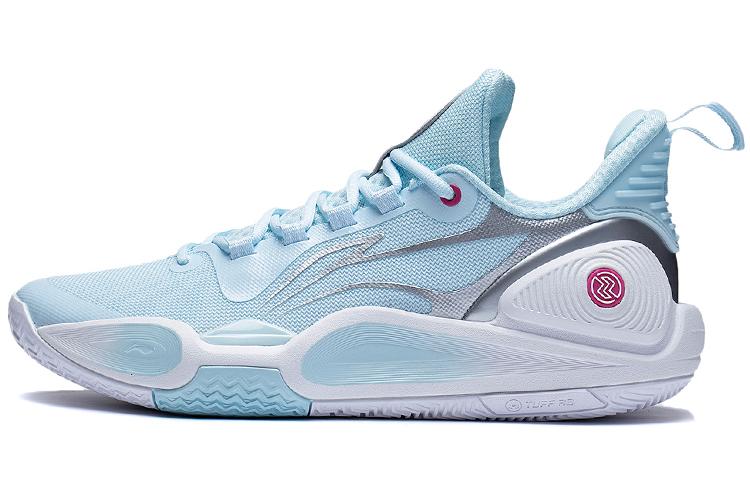 LiNing Speed 9 Cushioning, Slip Resistant, Abrasion Resistant, Rebound Low Top Basketball Shoes Men's Blue Silver