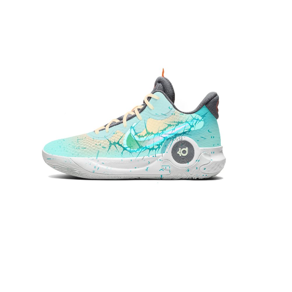 Nike KD Trey 5 IX Anti-Slip Wear-Resistant Mid-Top Basketball Shoes Unisex Cyan