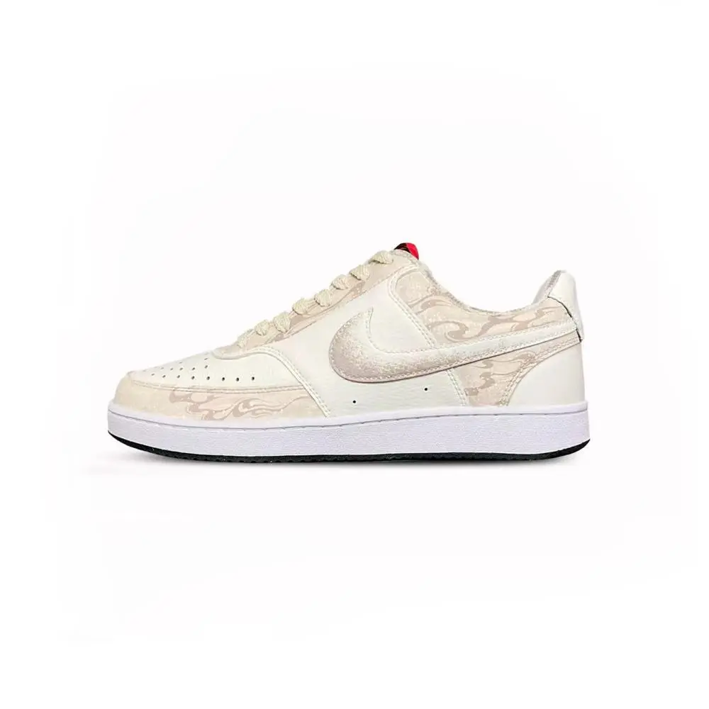 Nike Court Vision 1 Cushioning, Wear Resistant Low top Skateboard Shoes Men's Yellow White
