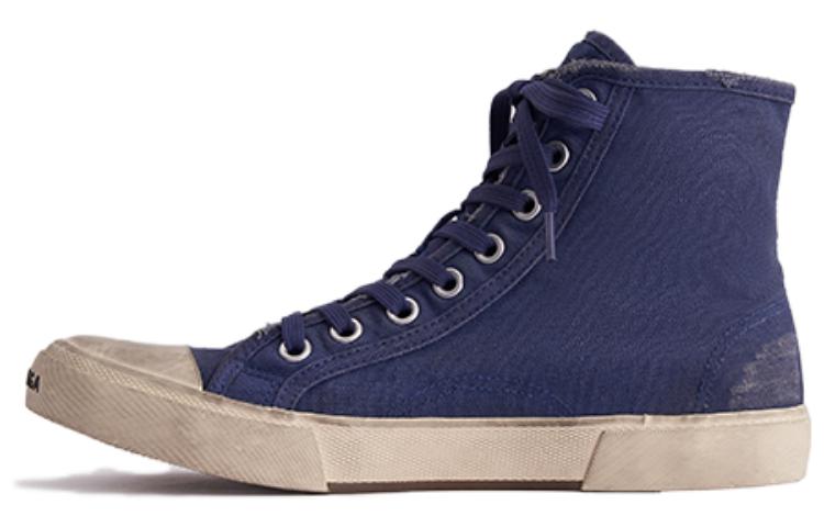 Balenciaga Paris Low Top Sneakers 'Indigo Destroyed Cotton And White Rubber'
