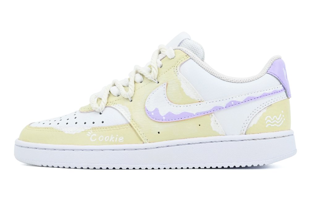 Nike Court Vision 1 Non-slip Lightweight Low-Top Skateboard Shoes Women's Yellow Purple