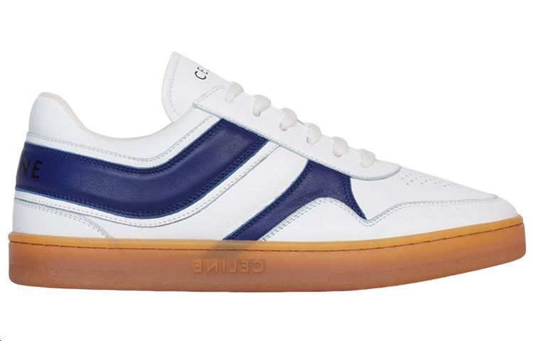 CELINE Trainer Low top Stylish Skateboarding Shoes Women's White Blue