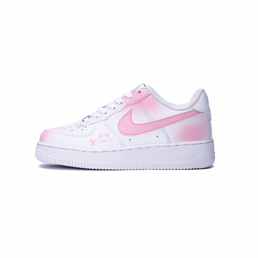Nike Air Force 1 Rabbit Pink Abrasion Resistant Low Top Skateboard Shoes Women's Pink