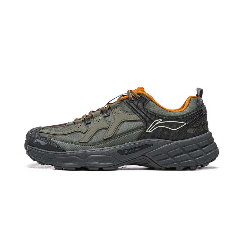 LiNing Outdoor CF Tracing Shock Absorbers Rebound Low top Hiking Shoes Unisex Green