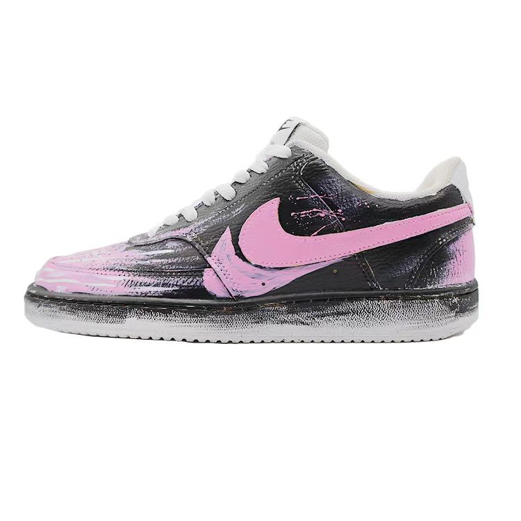 Nike Court Vision Wear-Resistant Slip-Resistant Low-Top Skateboard Shoes Men's White Purple