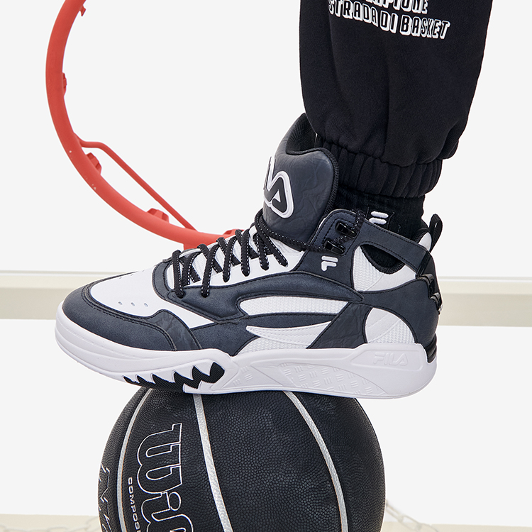 FILA FUSION DESPERADO Fugitive Mid Top Vintage Basketball Shoes Men's FILA White Black