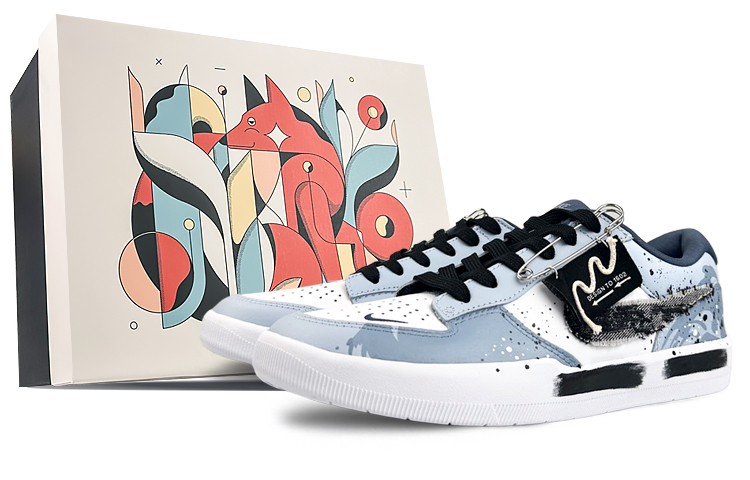 Nike SB Force 58 Anti-Slip And Wear-Resistant Breathable Low-Top Skateboard Shoes Unisex Carolina Blue