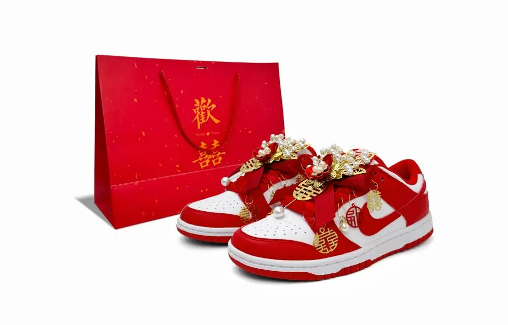 Nike Dunk Low top Skateboard Shoes Unisex Red White
