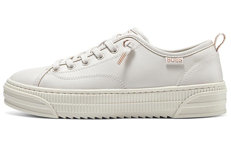 Skechers Anti-Slip Wear-Resistant Low-Top Skateboard Shoes Women's Beige