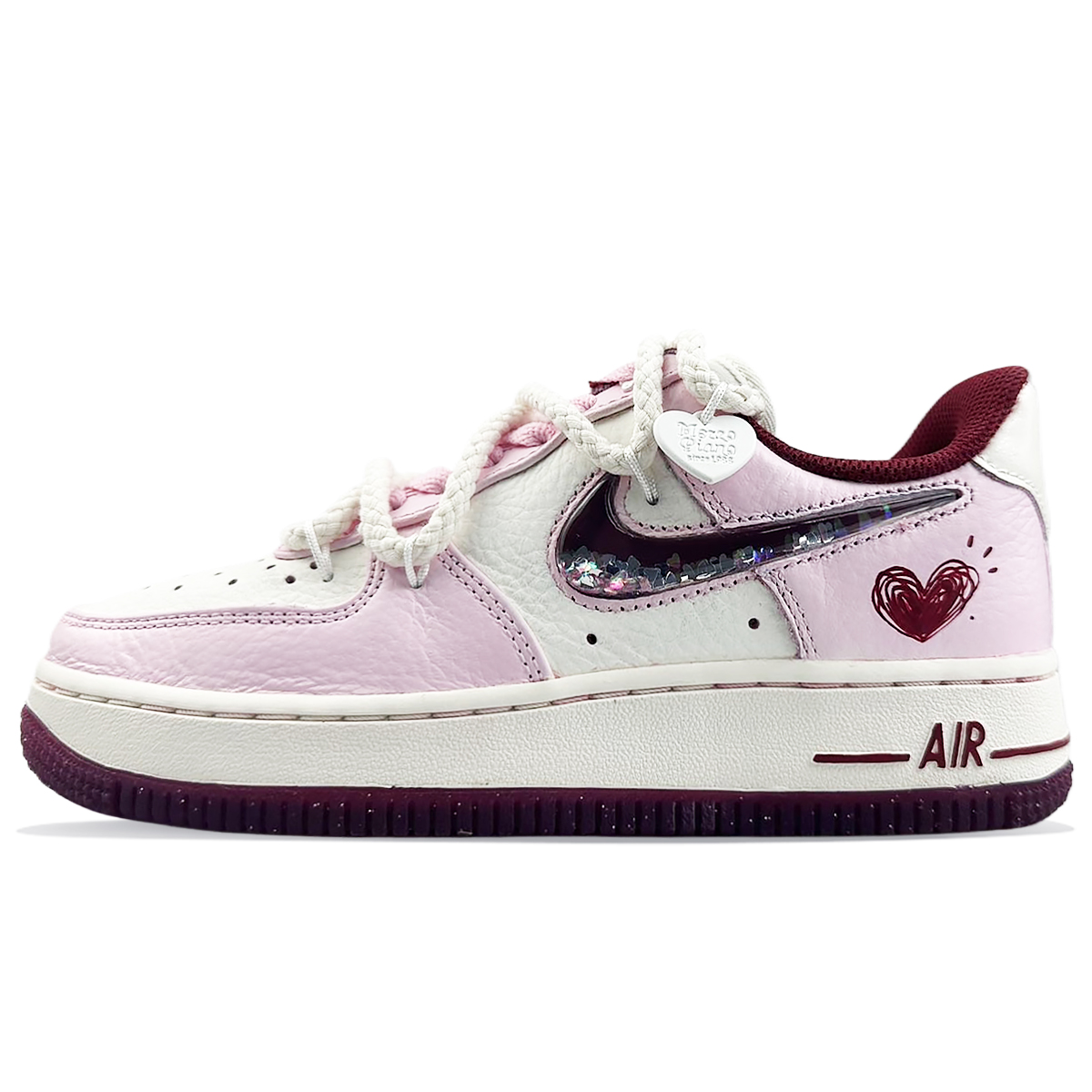 Nike Air Force 1 Slip-Resistant Cushioning Wear-Resistant Low-Top Skateboard Shoes Women's Pink White