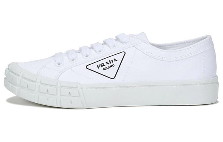 PRADA Canvas Shoes Men Low-Top White