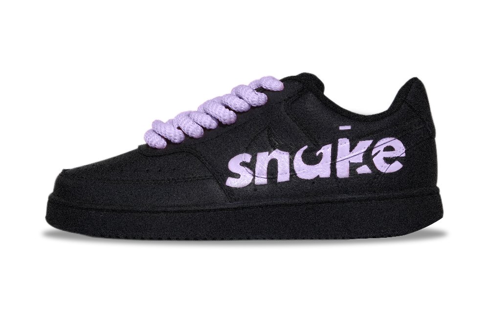 Nike Court Vision Low Night Purple Snake Anti Slip Wear Resistant Low Top Skateboard Shoes Unisex Black