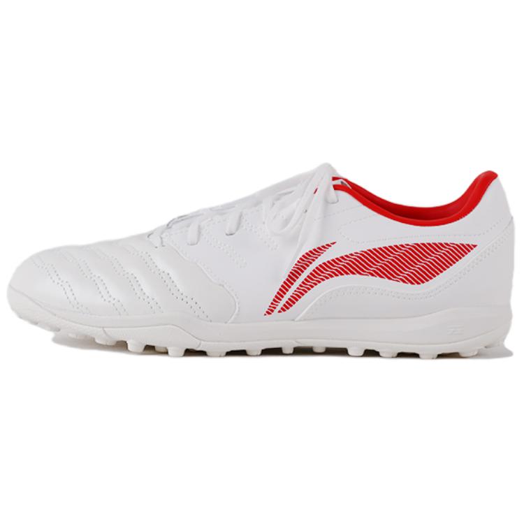 LiNing TF Rubber Broken Studs Cushioning, Slip Resistant, And Abrasion Resistant Soccer Shoes Men's White