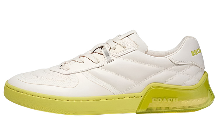 COACH CitySole Low Top Stylish Skateboarding Shoes Men's Beige Yellow