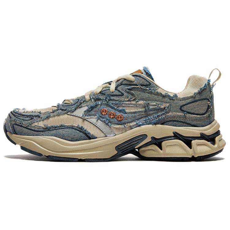 Lee x Saucony GRID FUSION Running Shoes Unisex Denim Blue Ecru