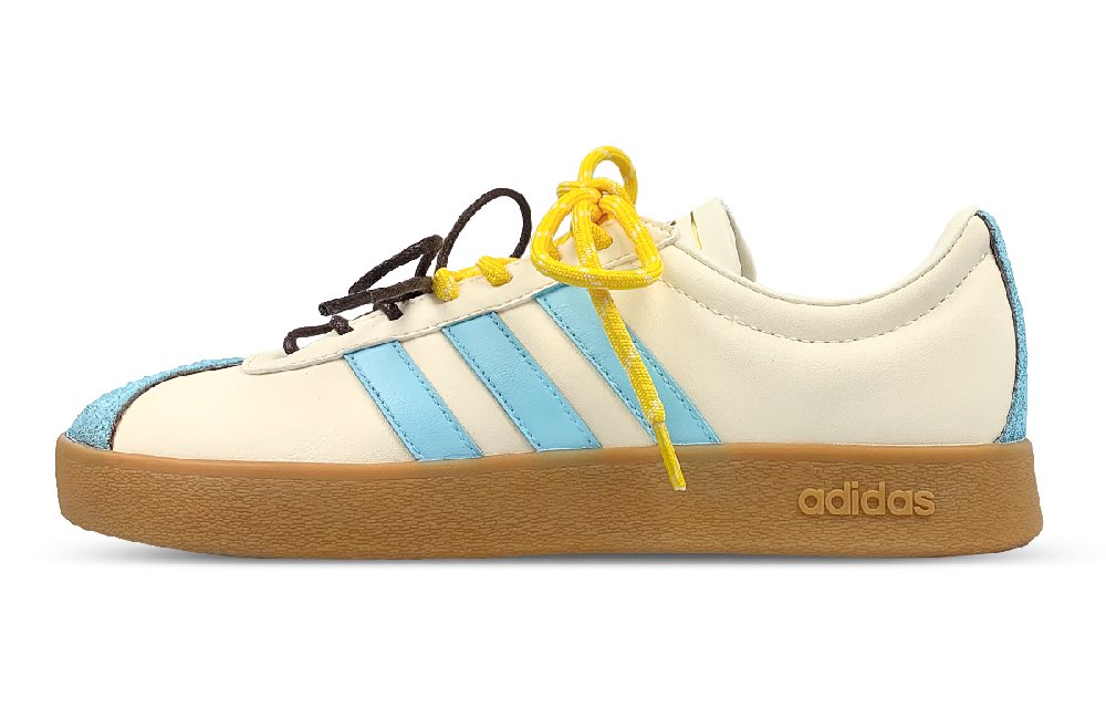 Adidas Neo VL Court 2.0 Low-Top Skateboard Shoes Unisex Beige Blue Brown