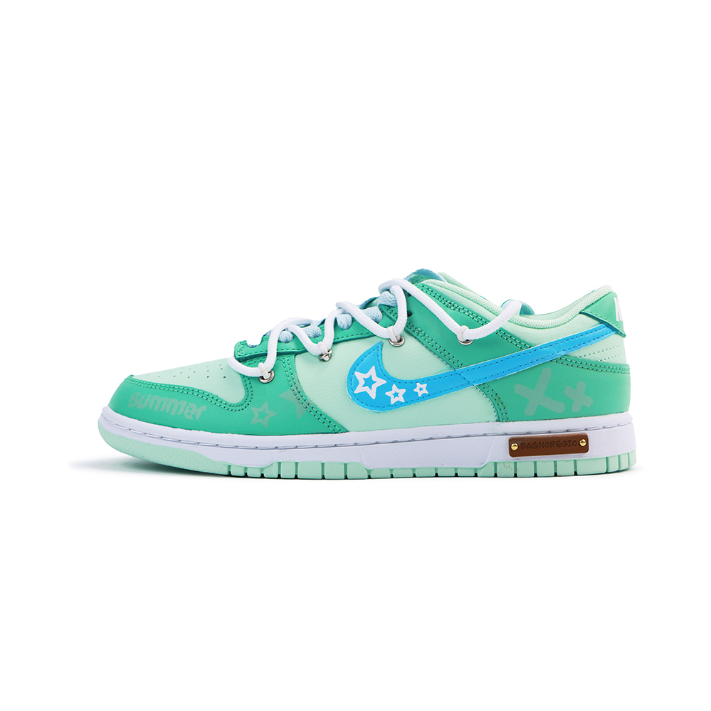 Nike Dunk Low Anti-Slip Wear-Resistant Low-Top Skateboard Shoes Men's Blue Green