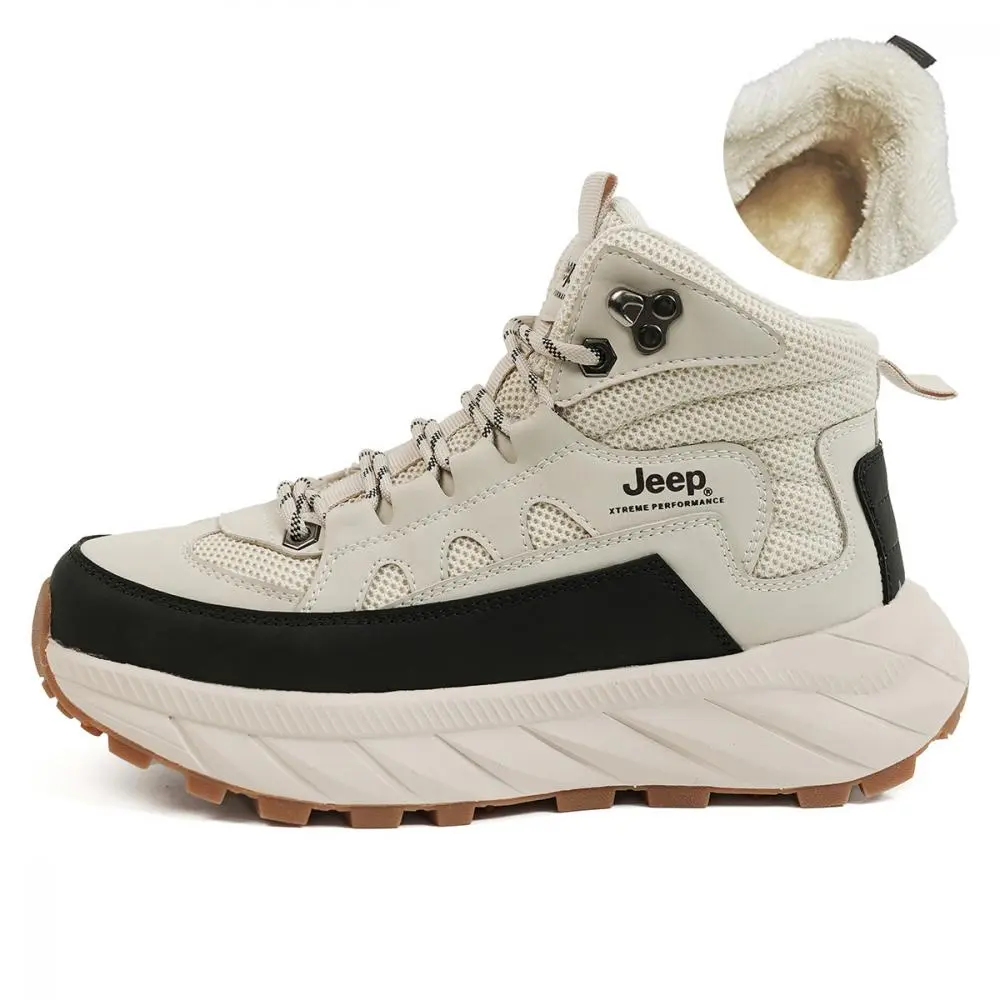 Jeep Mid Top Outdoor Shoes Unisex Black White