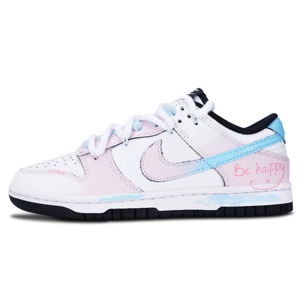 Nike Dunk Anti Slip Wear Resistant Low Top Skateboard Shoes Unisex Pink White Blue