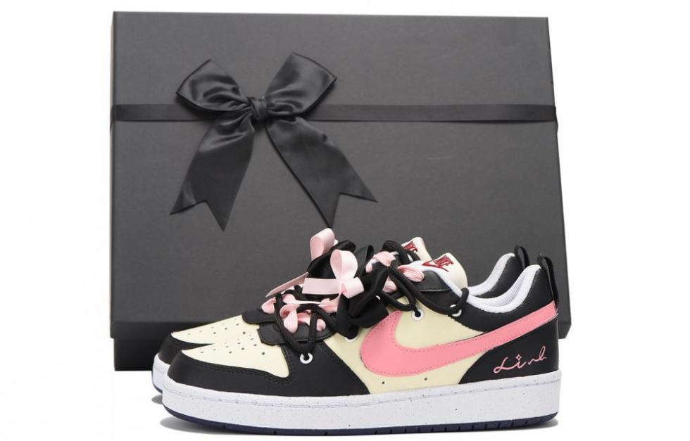 Nike Chestnut Low-Top Skateboard Shoes GS Black Pink