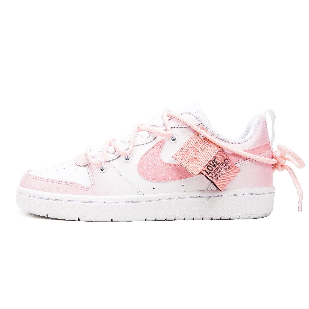 Nike Court Borough Anti Slip Wear Resistant Low Top Skateboard Shoes Women's Gradient Pink