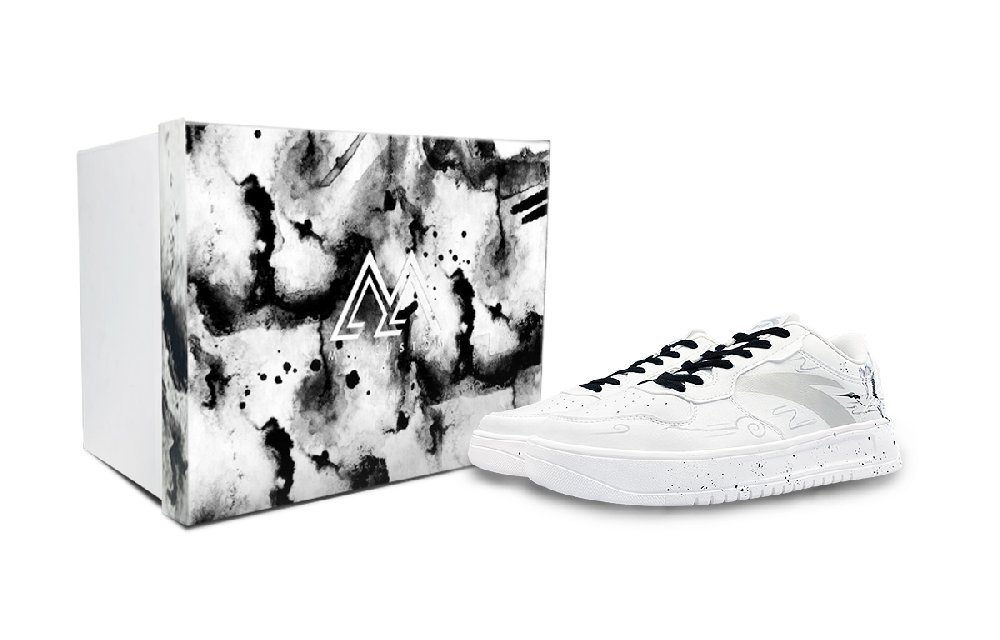 Anta Anti-Slip Wear-Resistant Low-Top Skateboard Shoes Men's White Black