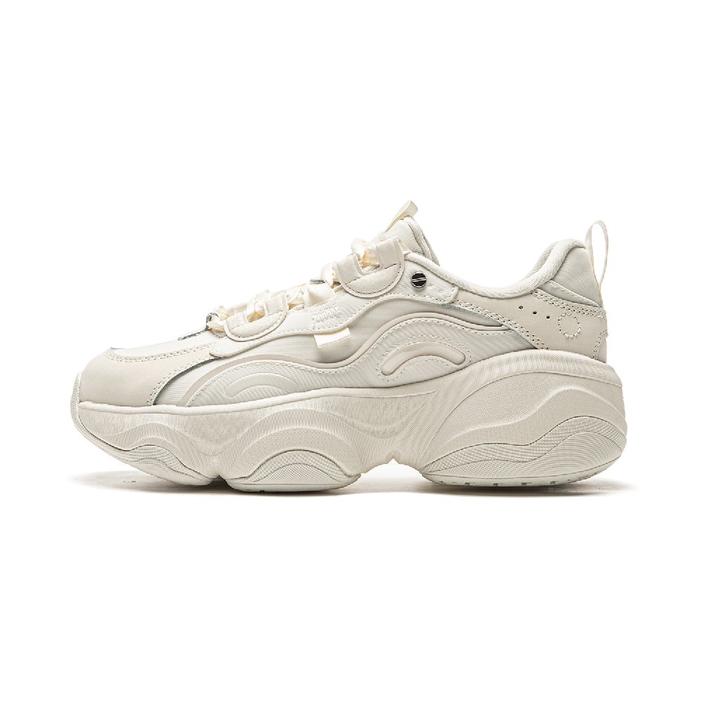 LiNing Honey Collection Honey Cushioning, Abrasion Resistant, Height Increasing Low top Casual Shoes Women's Ivory