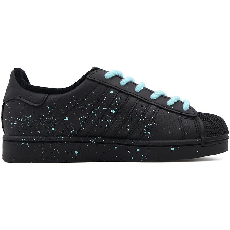 Adidas Originals Superstar 2 Abrasion Resistant Low top Skateboard Shoes Unisex Black Blue