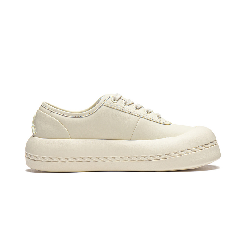 LI NING 1990 Lost Chain Cushioning, Wear Resistant Low Top Skateboard Shoes Women's Ecru