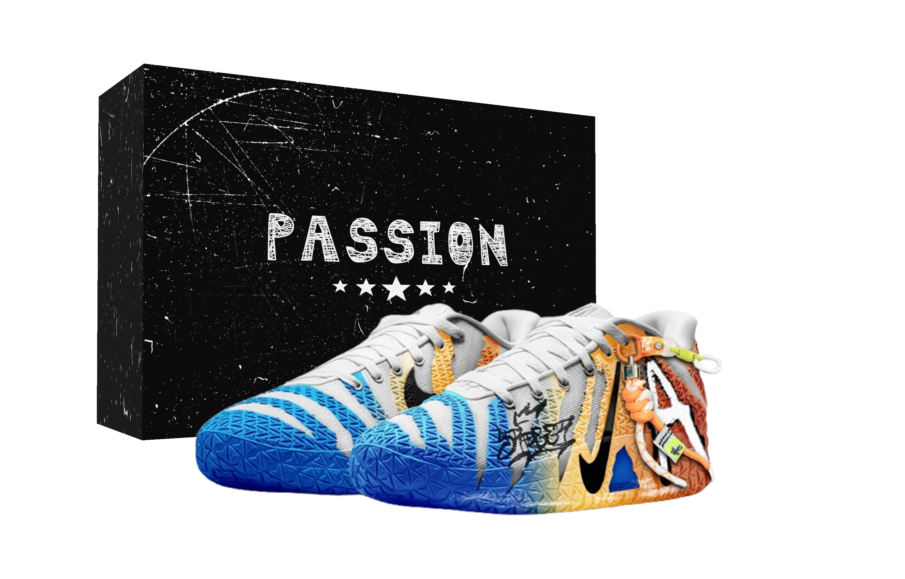 Nike Ja Morant 3 Multicolor Fantasy Box Low top Basketball Shoes Unisex Orange Blue