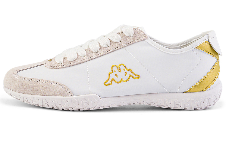 Kappa Anti-Slip Wear-Resistant Low-Top Casual Shoes Unisex White Gold