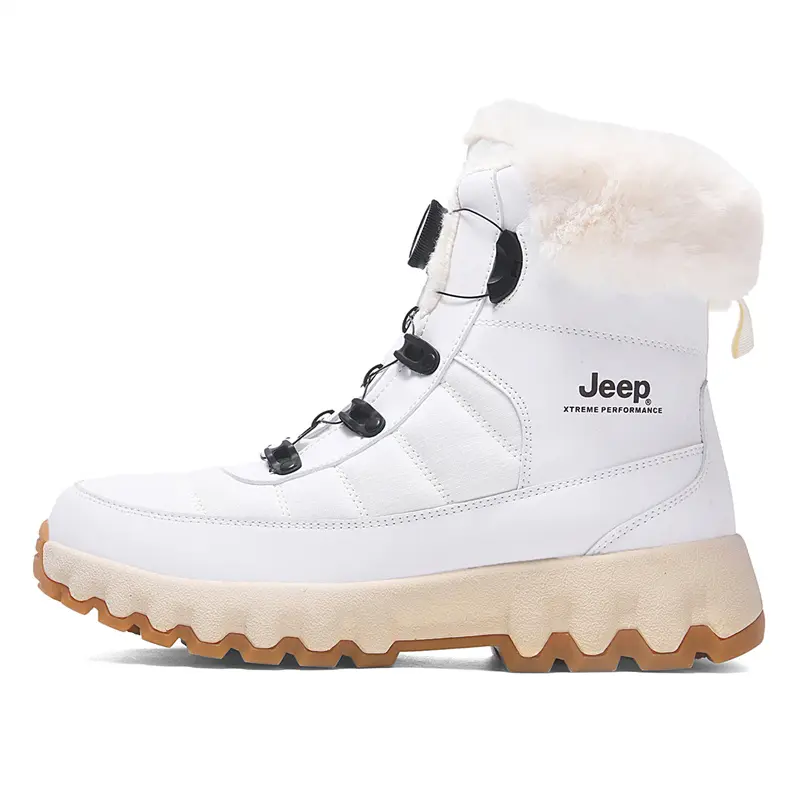 Jeep Warm Cushioning Coverage Height Increasing Wear-Resistant Crew Snow Boots Unisex