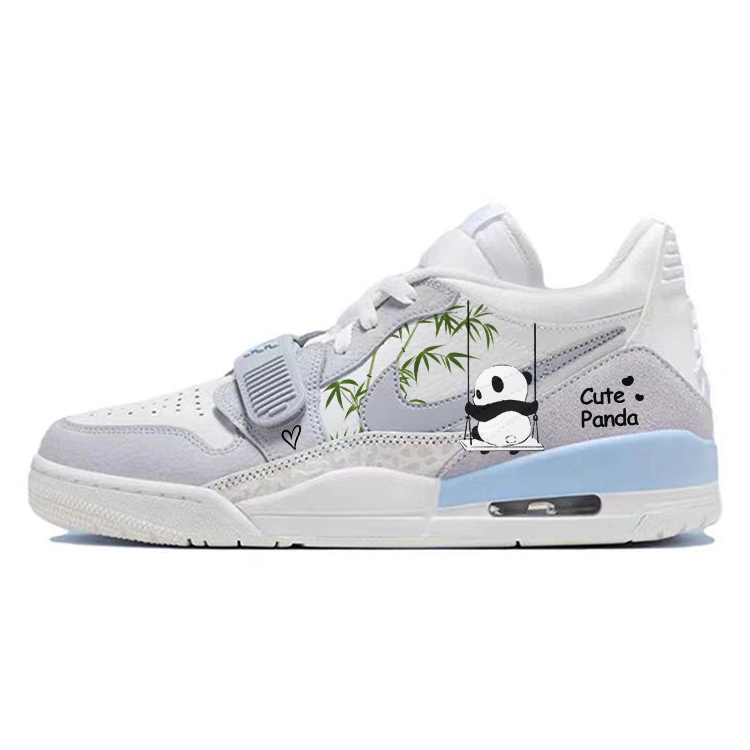 Jordan Legacy 312 Cushioning Anti-Slip And Wear-Resistant Low-Top Vintage Basketball Shoes Men's White Gray