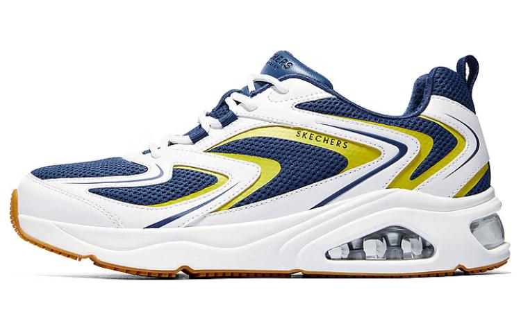 Skechers Wear-resistant And Lightweight Low-Top Casual Running Shoes Men's White Blue
