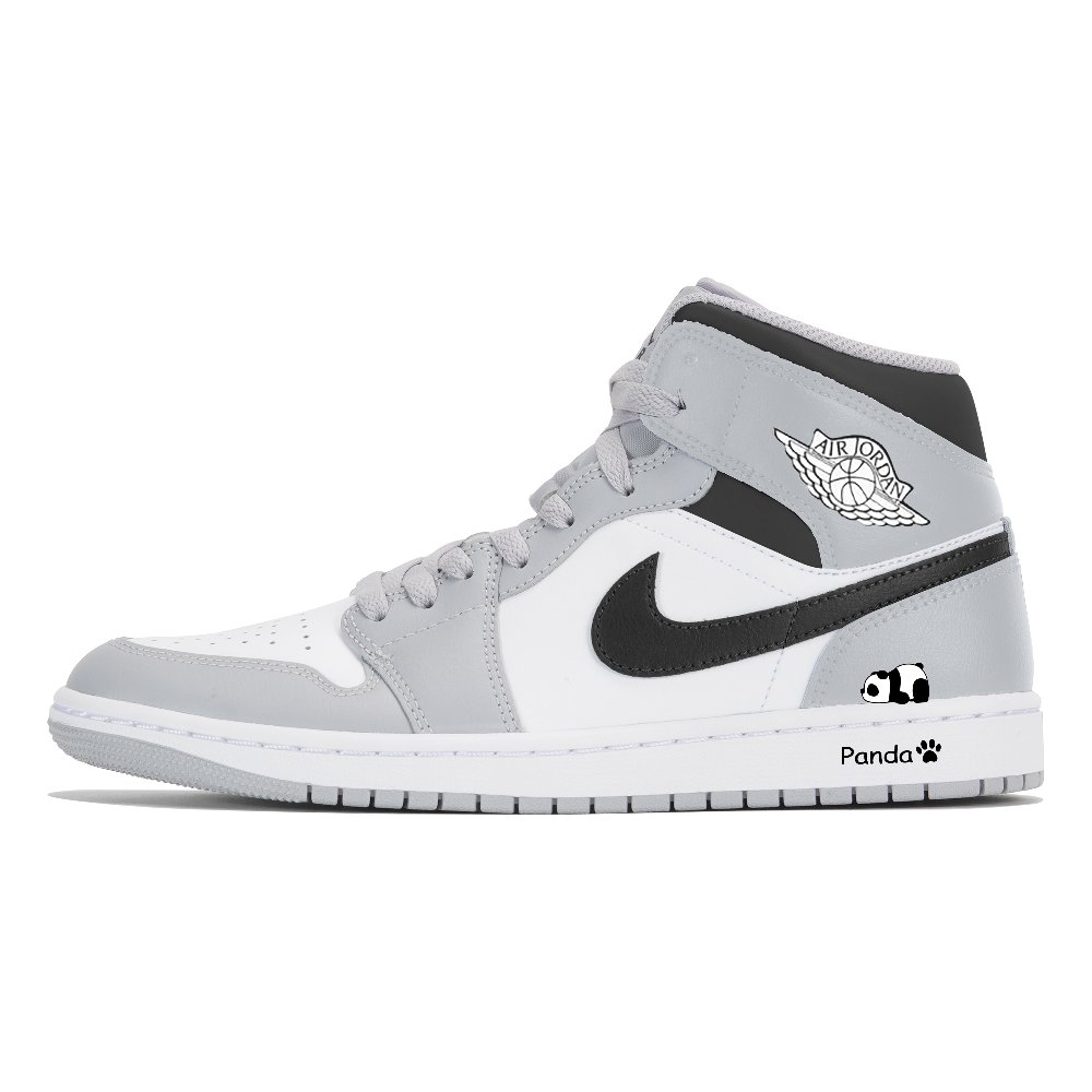 Jordan Air Jordan 1 Wear-Resistant Mid-Top Vintage Basketball Shoes Men's Gray Black