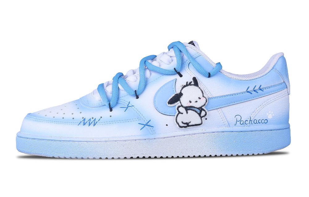 Nike Court Vision 1 Milk Voice Pochacco Anti-Slip Wear-Resistant Low-Top Skateboard Shoes Men's Blue White