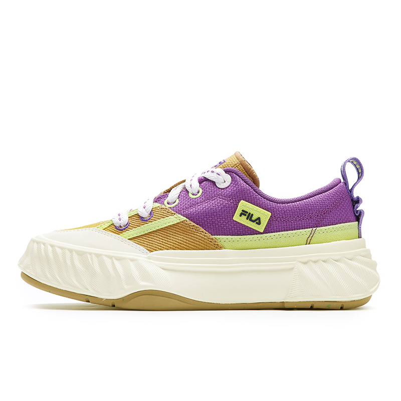 FILA Fosso Wear-Resistant Low-Top Canvas Shoes Women's Purple Yellow