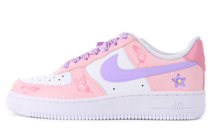 Nike Air Force 1 Low Top Skateboard Shoes Women's Pink Purple