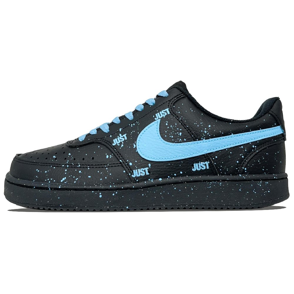 Nike Court Vision Low Slip Resistant Cushioning Abrasion Resistant Low Top Skateboard Shoes Unisex Black Blue
