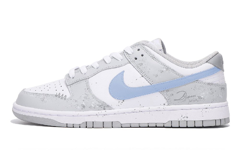 Nike Dunk Anti Slip Wear Resistant Low Top Skateboard Shoes Unisex White Blue