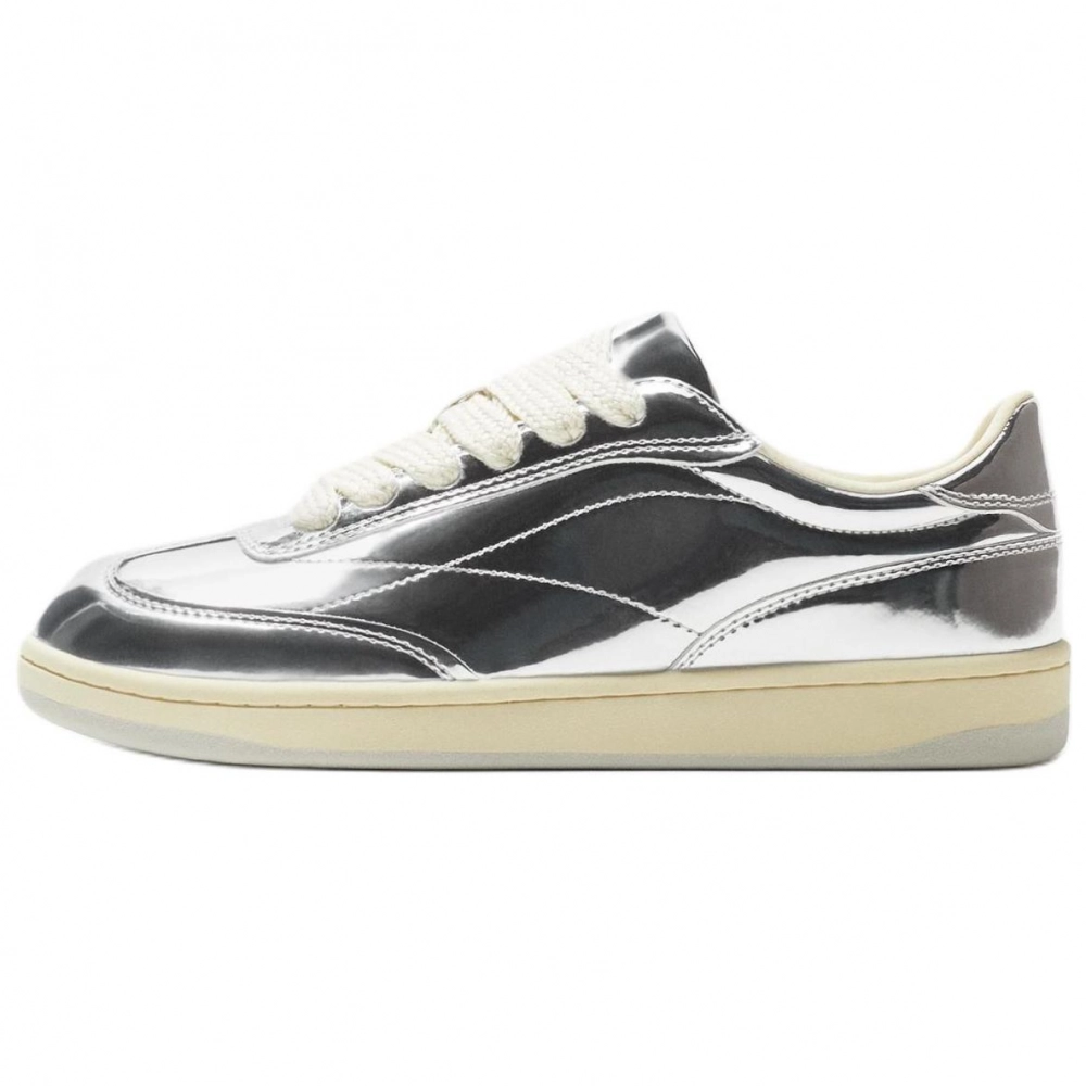 ZARA Low Top Skateboard Shoes Men's Silver