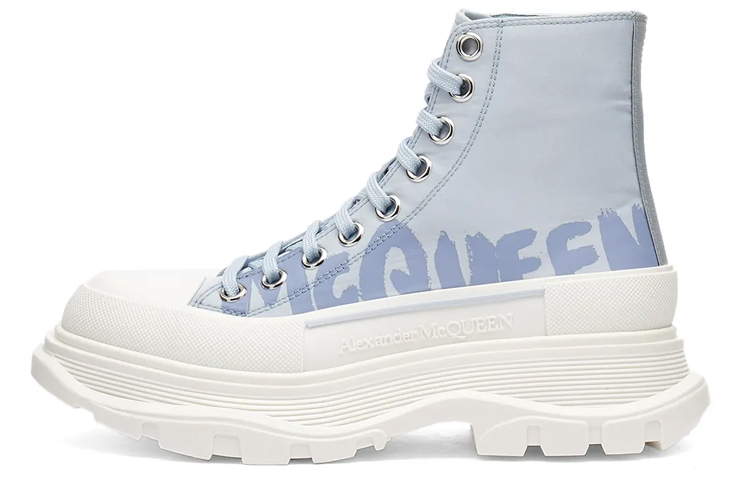 Alexander McQueen Tread Slick Boots 'Sky Blue White' Women's