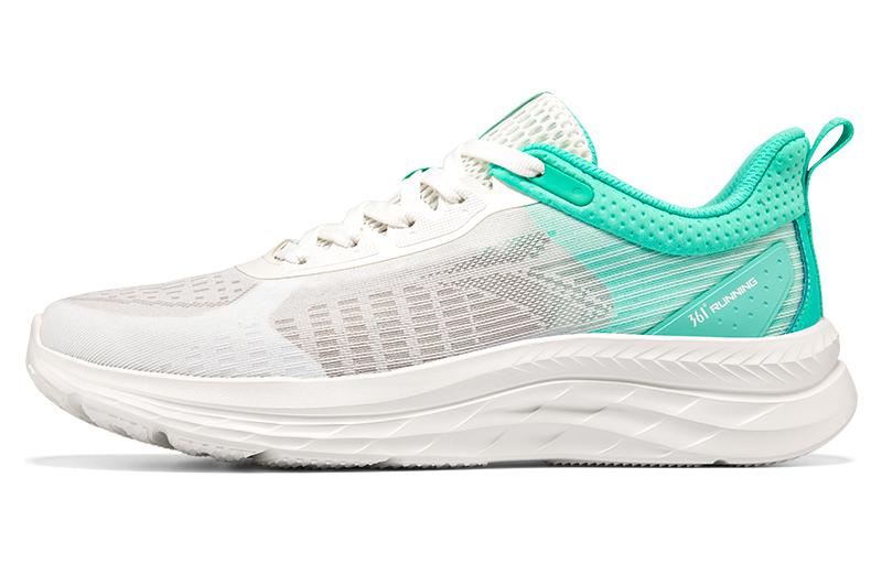 361° Anti-Slip And Wear-Resistant Breathable Low-Top Running Shoes Men's White Green