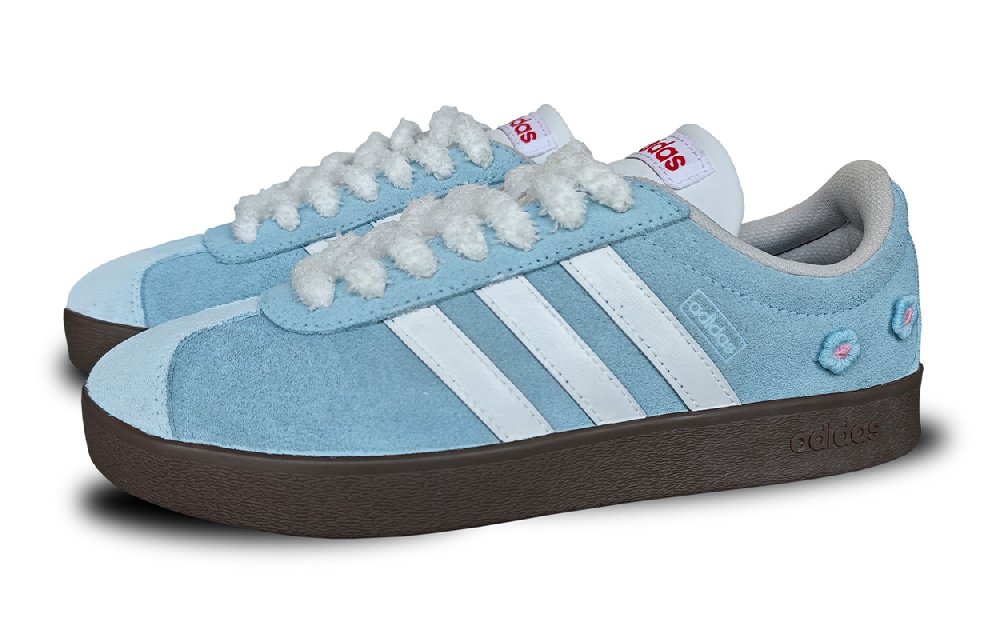 Adidas Neo VL Court 2.0 Coverage, Abrasion Resistant, Balance, Support Low Top Skateboard Shoes Unisex Light Blue