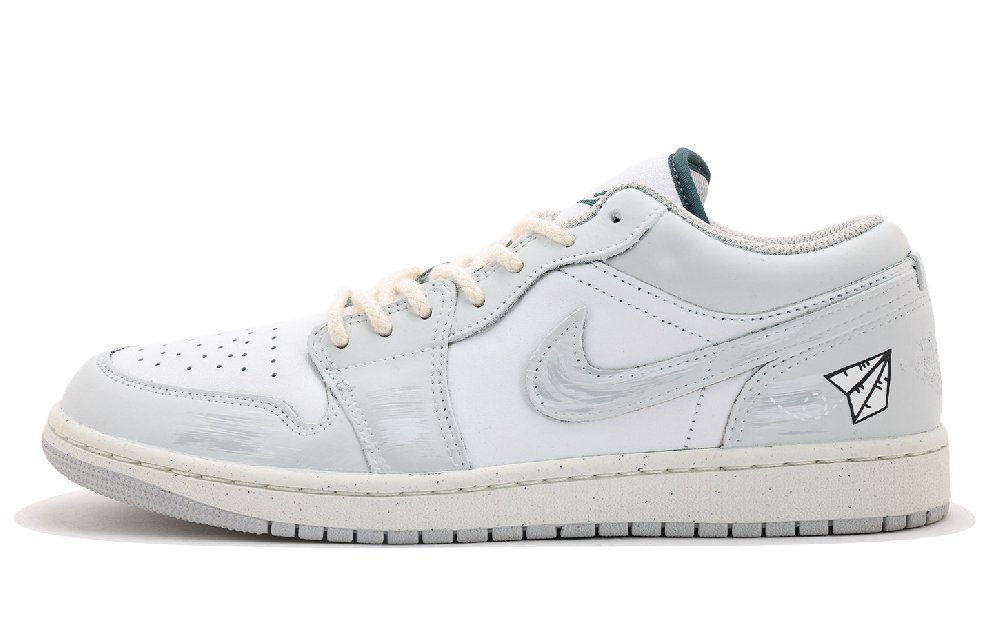Jordan Air Jordan 1 Abrasion Resistant Coverage Low Top Vintage Basketball Shoes Men's Light Gray