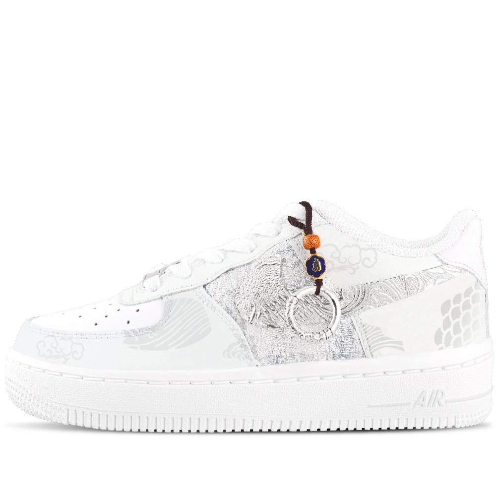 Nike Air Force 1 Anti Slip Wear Resistant Low Top Skateboard Shoes Unisex Silver Gray