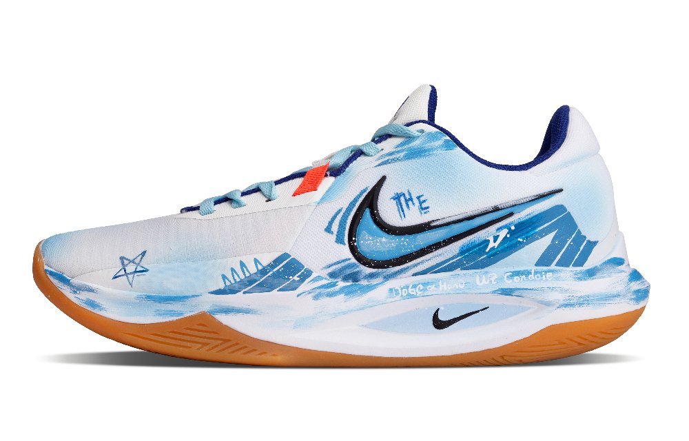 Nike Precision 6 Cushioning, Slip Resistant, And Abrasion Resistant Low Top Basketball Shoes Men's Blue