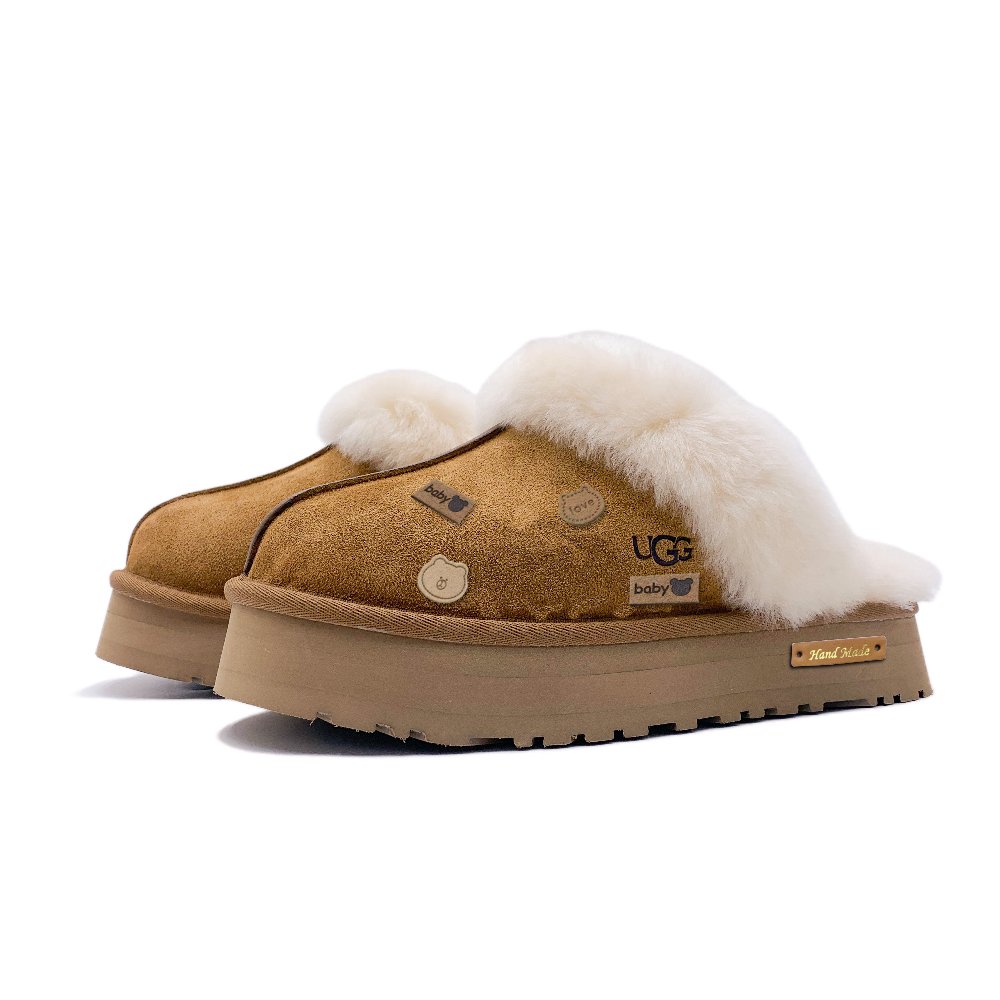 UGG Slip-Resistant Wrap-toe Slippers Women's Chestnut Brown